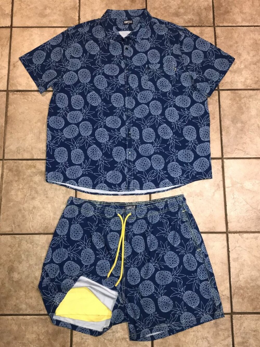 Men's Capelle Miami Lined Hybrid Compression Shorts Set +Matching Shirt-Size 3X